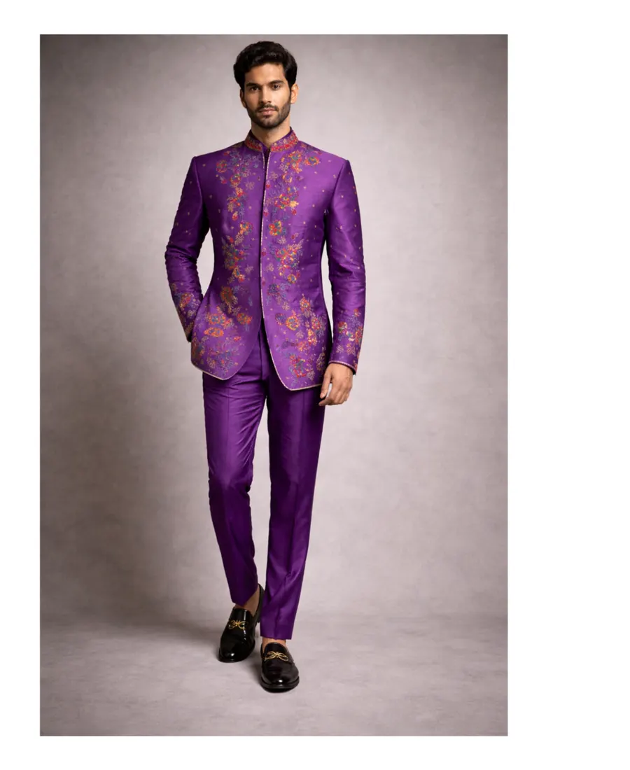 Royal Amethyst Bandhgala Set