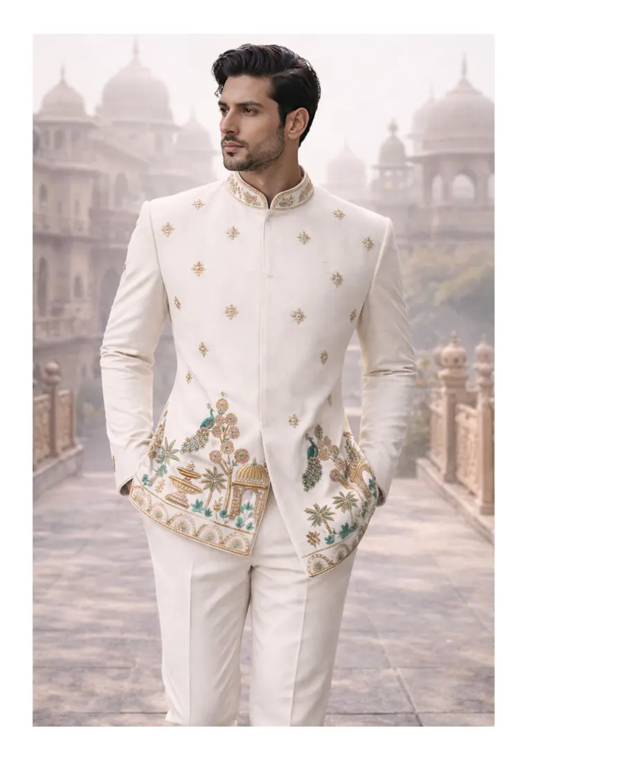 Peacock Heritage Bandhgala Set