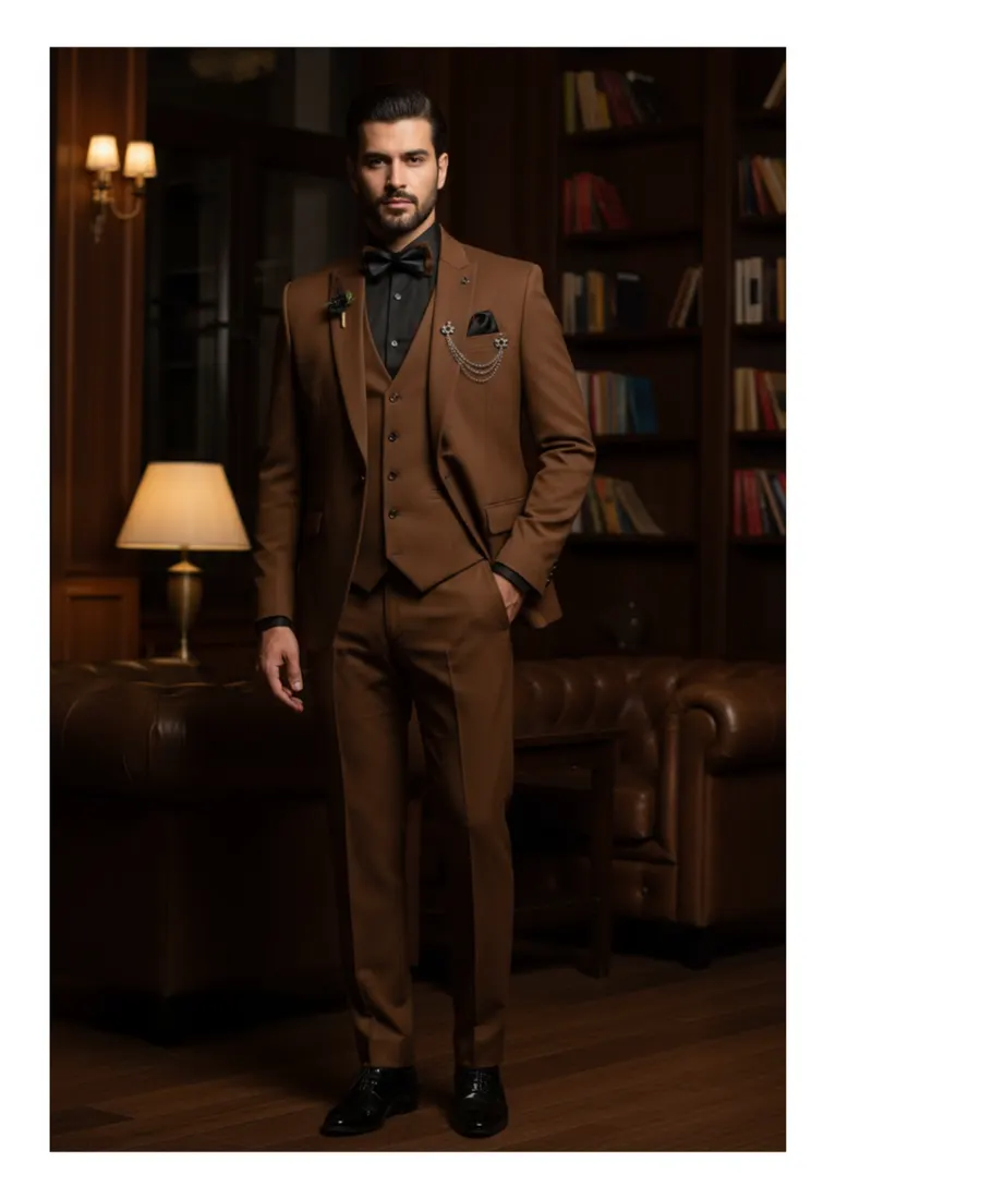 Cognac Heritage Three-Piece Tuxedo