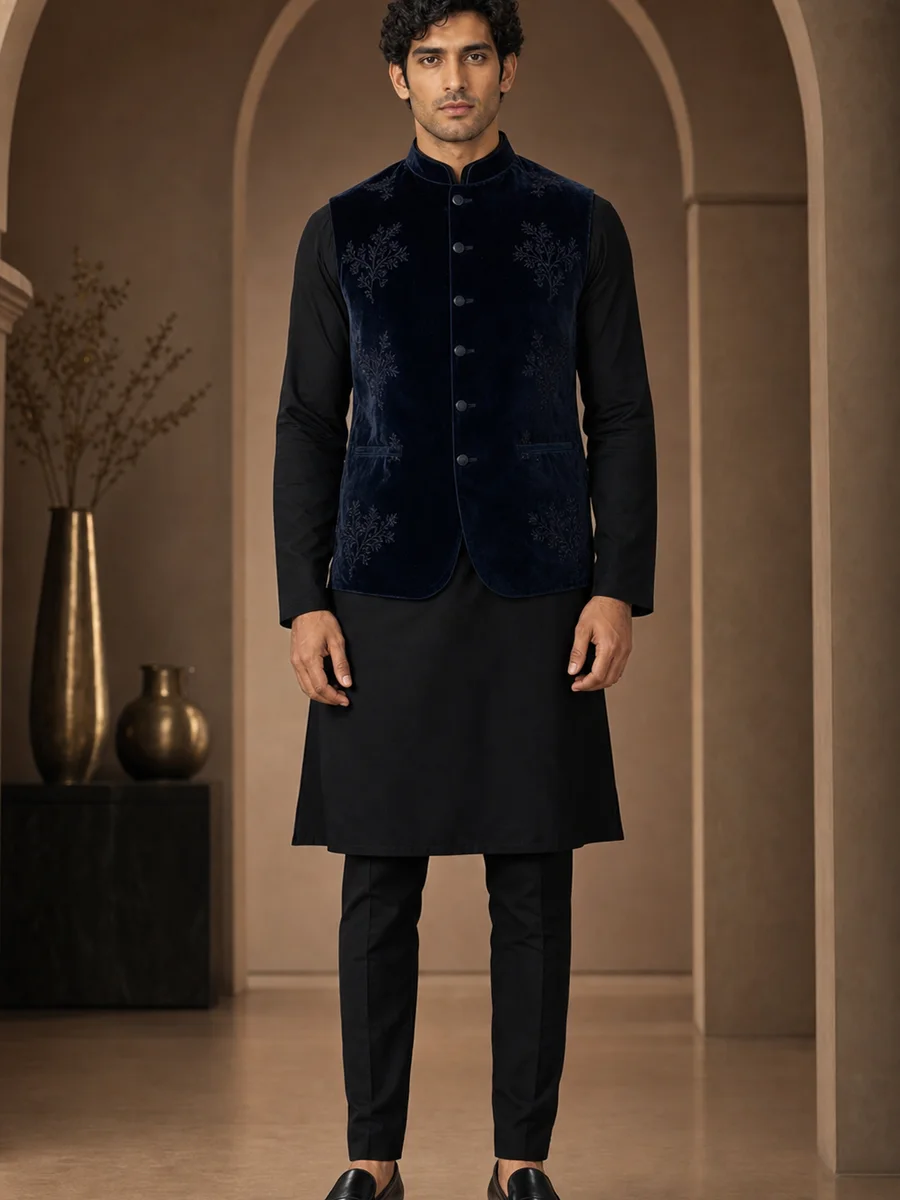 Midnight Velvet Waistcoat Set