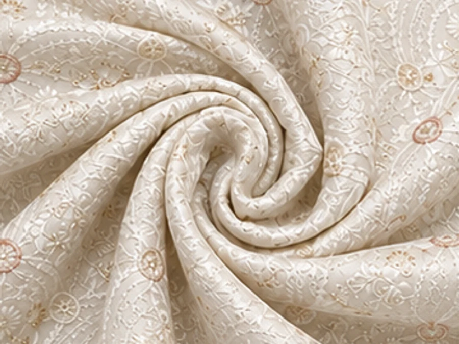 The ivory jacquard edit fabric texture